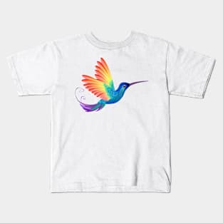 Rainbow Hummingbird Kids T-Shirt